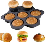 Silicone Hamburger Bun Mold, Cavity Loaf Pan, Stick, Baking Pannon-stick. Fixed Price $29.47.