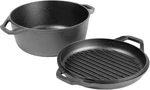 Qt Outdoor Cast Iron Double Dutch Oven Roaster - Chef Collection LC6DD. Fixed Price $149.99.