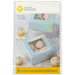 Wilton Iridescent Boxes 3-COUNT Holds 4 Cupcakes Each, Gift Ready. Fixed Price $14.99.