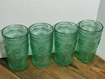 The Pioneer Woman 16-OUNCE Adeline Turquoise Heavy Glass Tumblers Set Of 4 (c). Fixed Price $30.99.