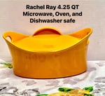Rachael Ray Sunshine Yellow 4.25 Qt Oval Baking Dish W/ Lid Stoneware Casserole. Fixed Price $39.99.