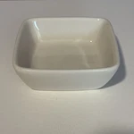 Square White Dish Marked World SB-7-CW Airline Appetizer / Nut Bowl 4". Fixed Price $5.00.