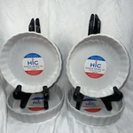 New Hic Porcelain 5 Round Creme Brulee Ramekins Oven Safe Fluted DISHES-4. Fixed Price $28.00.