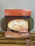 Anchor Hocking Amber 9" Deep Pie Plate With Handles Fluted New Nib. Fixed Price $19.00.