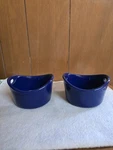 Rachael Ray Blue 10 Oz Stoneware Ramekin Baking Dishes Set Of 2 Double Handle. Fixed Price $28.95.