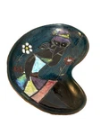 Rare 1950'S Marcello Fantoni Italian Ceramic Leather Encased Tray Trinket Dish. Fixed Price $67.48.