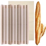 Baguette Pan, French Bread Baking Perforated 3 Loaves Long Italian .... Fixed Price $25.22.