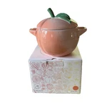 Nib Le Creuset Peach Mini Lidded Cocotte 5" Stoneware. Fixed Price $105.00.