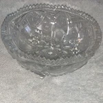 Vtg Bowl Cut Glass American Brilliant Pattern Round Clear Footed Decorative. Fixed Price $27.00.
