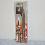New Anolon Suregrip Stainless Steel Carving Knife And Meat Fork Set - Bronze. Fixed Price $89.00.