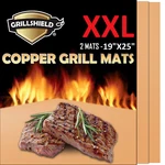 2PC Xxl 25"X19" Golden Grill Mats Baking Non Stick Bbq Bake Cook Oven Sheet. Fixed Price $21.99.