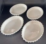 Hall China #853 Mini Oval Souffle Baking Dish Fluted Off White Flan Creme Brulee. Fixed Price $19.99.