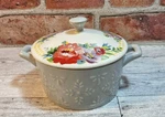 New Pioneer Woman Mini Casserole Dish W/ Lid "fancy Flourish" Whimsical Hot Dips. Fixed Price $17.85.