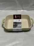 New Staub France Ceramic 7.5 X 6 1.25 Qt Rectangle Gratin Dish Light Green. Fixed Price $30.59.