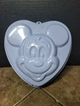 Disney Mickey Mouse Blue Heart Shaped Cake Pan Mold Teflon Non-stick Full Vtg. Fixed Price $24.95.