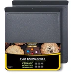 Casaware 2PC Large Flat Baking Cookie Sheet, 12.5 X 14-INCH, Silver Granite. Fixed Price $52.60.
