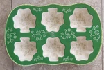 Temptations Bakeware Floral Lace Green Hand-painted Rectangle Tart Muffin Tray. Fixed Price $28.99.