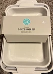 Martha Stewart Ceramic 2 Piece Baker Set Cream Rectangular Bakeware New. Fixed Price $39.95.