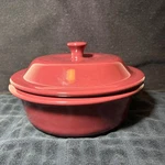 Pampered Chef Cranberry 6 Cup 1.5L Round Baker Casserole Dish W/lid Model 1132. Fixed Price $24.99.