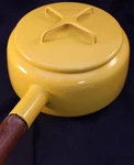 Dansk Kobenstyle Yellow Sungold Enamelware Metal Saucepan Lid & Stick Handle. Fixed Price $58.88.