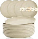 Wrova Wheat Straw Plates - 8 Inch Unbreakable Dinner Set Of Dishwashe. Fixed Price $26.99.