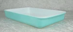 Pyrex 232 Turquoise Qt Glass Lasagna Pan Casserole Baking Dish. Fixed Price $145.00.