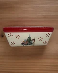 Temptations Holiday Pattern Red Christmas Tree Ovenware Mini Loaf Pan 12 Oz.. Fixed Price $13.49.