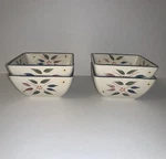 Temp-tations Old World 4PC Square Ceramic Bowl Set 22 Oz Floral Multicolor. Fixed Price $85.95.