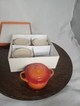 Le Creuset Stoneware Mini Cocotte Round Of 4, 8OZ Box. Fixed Price $85.00.
