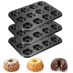 Set Of 3 Mini Fluted Tube Cake Pan, 12 Cavity Baking Non-stick Mo.... Fixed Price $29.11.