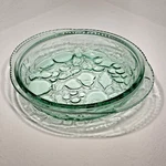 Vintage Libbey Orchard Fruit Glass Casserole Lid Green Pie Plate Embossed 10. Fixed Price $15.98.