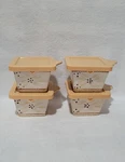 Set Of 4 Temptations Ovenware Food Serve/ Storage Containers Lids. Fixed Price $20.00.