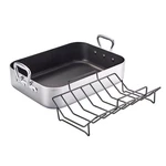 Tramontina, 16" Polished Aluminum Non-stick Roasting Pan V-rack. Fixed Price $88.00.