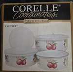 Corelle Coordinates New Box Six Piece Storage Bowl Set Including Lids. Fixed Price $48.00.