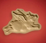 Vintage Brown Bag Cookie Press Flying Pig Springerle Mold Hill Design Inc 1993. Fixed Price $14.99.