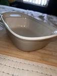 Corningware Etch Stoneware Rectangle Casserole Dish 2.5QT Beige White Used. Fixed Price $30.00.
