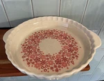 New Polish Pottery Red Snowflake Vintage-look Pie Baker CHRISTMAS-50% To Charity. Fixed Price $65.99.
