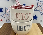 Rae Dunn Patriotic 4TH Of July Freedom Liberty Ice Cream Dessert Bowl (set 2). Fixed Price $19.99.