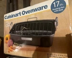 Cuisinart Ovenware Large 17" X 13" Roaster Pan With Rack MODEL:ASR-1713V5A. Fixed Price $39.99.