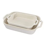 Staub Ceramic Rectangular Baking Dish Set, Pc, Rustic Ivory 2-PC. Fixed Price $91.48.