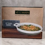 41 & Main 12" Glass Oval Baker Microwave, Dishwasher, Freezer Safe. Fixed Price $24.99.