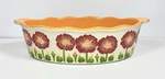 Temptations By Tara 3 Quart Orange & Red Floral Poppy Baking Casserole Dish. Fixed Price $30.00.
