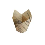 Packnwood 210CPST4J, 3-OZ Newspaper Print Tulip Baking Cups Beige, 1200/CS. Fixed Price $151.55.