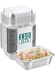 110 Pack 5X4 Disposable Small Aluminum Pans With Dome Lids 1LB-MINI-ALUMINU.... Fixed Price $34.43.