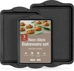 Bakken 3-PIECE Nonstick Cookie Sheet Set, Stackable Carbon Steel Baking Pans Wit. Fixed Price $38.00.