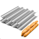 Tiawudi 2 Pack Nonstick Perforated Baguette Pan 15" X Pk. 4 Loaves, Silver. Fixed Price $28.88.