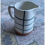 Hearth & Hand Stoneware Clay Large Window Pane Designed Pitcher. Fixed Price $55.00.