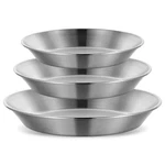 3 Pcs Stainless Steel Pie Pan Set Deep Dish Pizza Plate Baking Tray. Fixed Price $30.63.