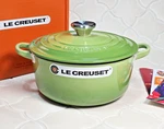 Le Creuset Palm Green 20CM 2.75 Qt Round Dutch Oven Classic Steel Knob Rare Nib. Fixed Price $345.00.