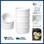 Tauci Ceramic Ramekins 4 Oz Set Of 6 Oven Safe Creme Brulee & Souffle Cups. Fixed Price $22.12.